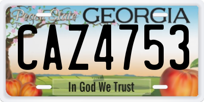 GA license plate CAZ4753