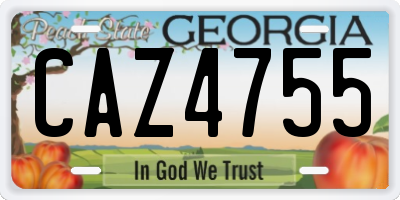 GA license plate CAZ4755