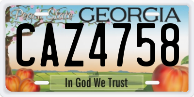 GA license plate CAZ4758