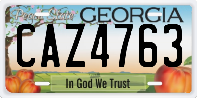 GA license plate CAZ4763