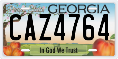GA license plate CAZ4764