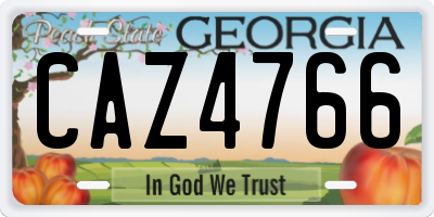 GA license plate CAZ4766