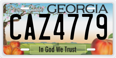 GA license plate CAZ4779