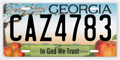 GA license plate CAZ4783