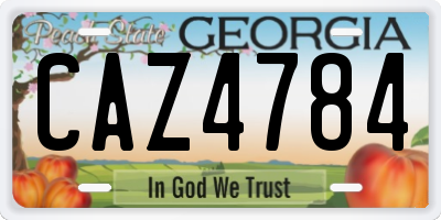 GA license plate CAZ4784