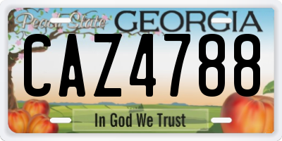 GA license plate CAZ4788