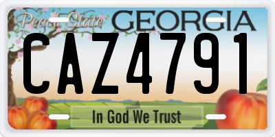 GA license plate CAZ4791