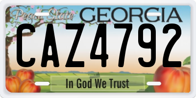GA license plate CAZ4792