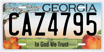 GA license plate CAZ4795