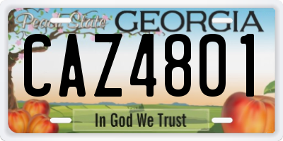 GA license plate CAZ4801