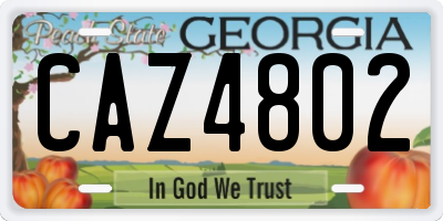 GA license plate CAZ4802