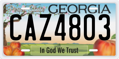 GA license plate CAZ4803
