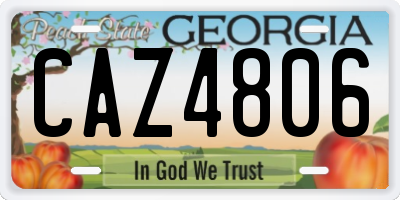 GA license plate CAZ4806