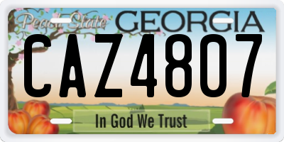 GA license plate CAZ4807