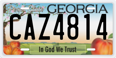 GA license plate CAZ4814