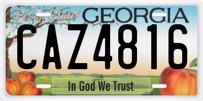 GA license plate CAZ4816