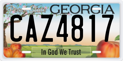 GA license plate CAZ4817