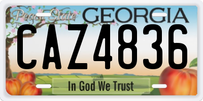 GA license plate CAZ4836