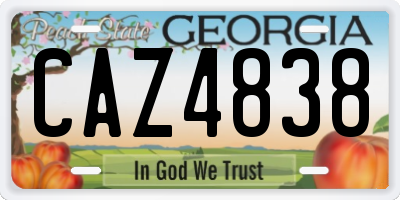 GA license plate CAZ4838