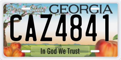 GA license plate CAZ4841