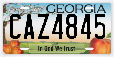 GA license plate CAZ4845