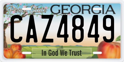 GA license plate CAZ4849