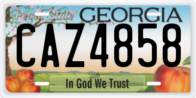 GA license plate CAZ4858