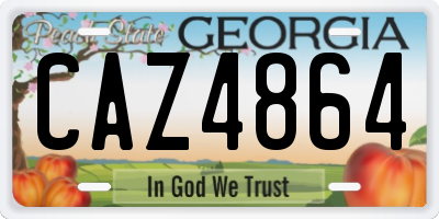 GA license plate CAZ4864