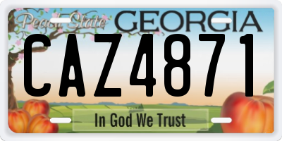 GA license plate CAZ4871