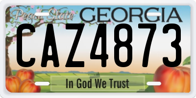 GA license plate CAZ4873