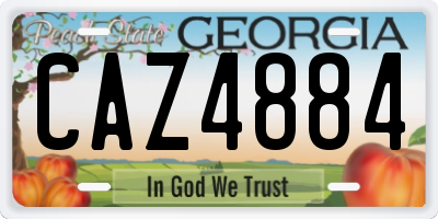 GA license plate CAZ4884