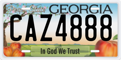 GA license plate CAZ4888