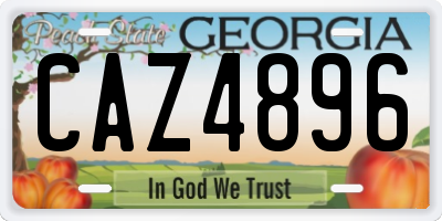 GA license plate CAZ4896
