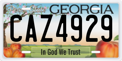 GA license plate CAZ4929