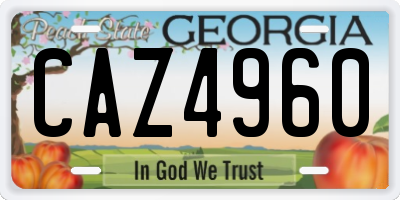 GA license plate CAZ4960