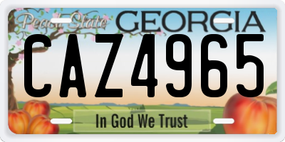 GA license plate CAZ4965