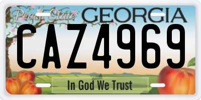 GA license plate CAZ4969