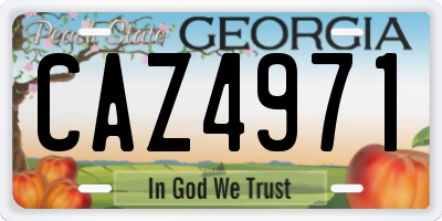 GA license plate CAZ4971
