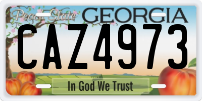 GA license plate CAZ4973