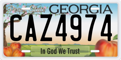 GA license plate CAZ4974