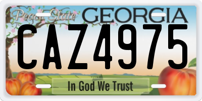 GA license plate CAZ4975