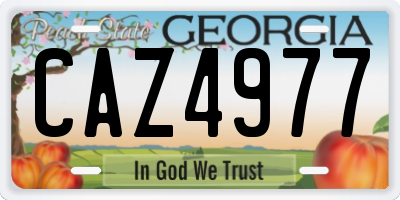 GA license plate CAZ4977