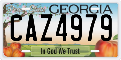 GA license plate CAZ4979