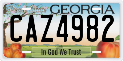 GA license plate CAZ4982
