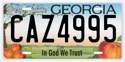 GA license plate CAZ4995