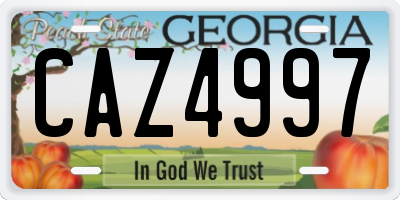 GA license plate CAZ4997
