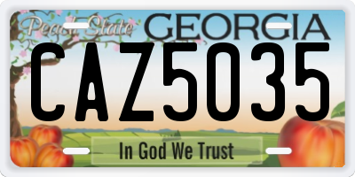 GA license plate CAZ5035