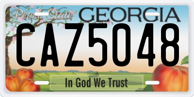 GA license plate CAZ5048