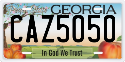 GA license plate CAZ5050