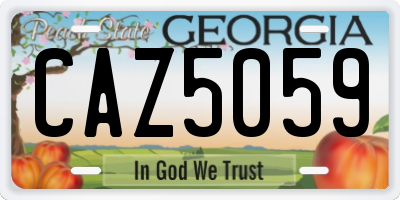 GA license plate CAZ5059